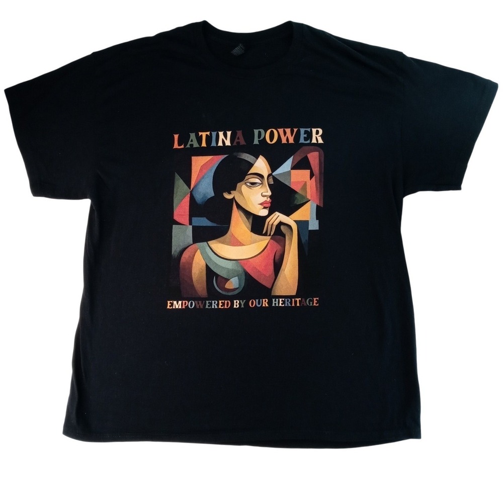 Latina Power Graphic T-Shirt XL Black Gildan Heavy Cotton